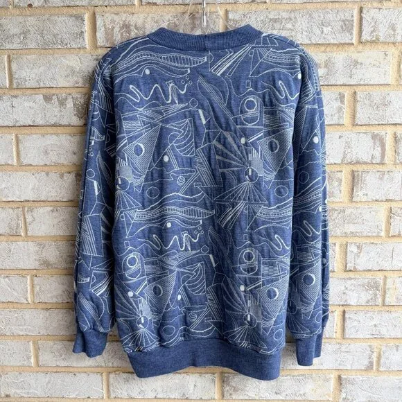 Ambassador Clothes Home Long Sleeve Crew Neck Abstract Vintage Sweater Size L. - Picture 2 of 8
